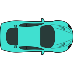 Turquoise racing car vector drawing