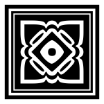 Black and white decorative emblem