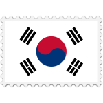 Stamp South Korea Flag