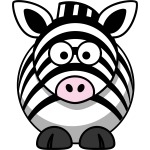 Vector image of cartoon zebra