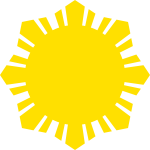 Phillippine flag sun symbol yellow silhouette vector clip art