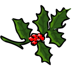 Vector clip art of holly branch