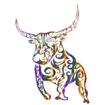 Tribal Bull Line Art Prismatic