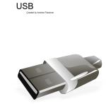 Grayscale USB plug vector image