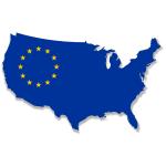 US Europe flag map