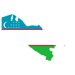 Uzbekistan Map Flag