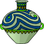 Blue and green pot