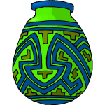 Blue and green vase