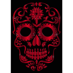 Vermilion Sugar Skull Silhouette