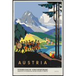 Vector clip art of vintage travel poster Austria