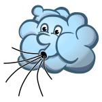 Vector image of blue Mr Wind cloud