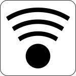 Vector illustration of black and white wireless icon