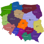 Vector clip art of map of Polish regions