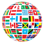 World flags globe