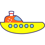 Vector drawing of yellow cartoon boat