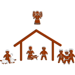 Gingerbread nativity vector