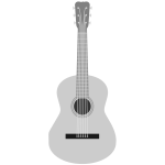 Grayscale acoustic guitar vector image