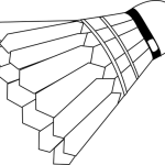 badminton shuttlecock lineart