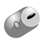 Photorealistic grayscale computer mouse vector clip art