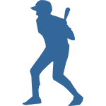 Baseball player silhouette vector image