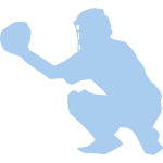 Baseball player squatting silhouette vector image