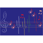 Musical hart beat vector image