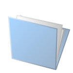 Blue vector drawing of plastic folder with papers