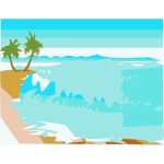 Vector drawing beach landscape