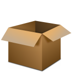 Vector drawing of transportation package box open