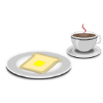 Vector illustration of coffee and toast serving