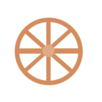 Cart wheel in orange color