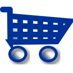 Supermarket trolley vector icon