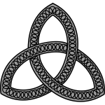 Vector image of simple Celtic design detail in grayscale