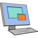 Screen and keyboard vector drawing