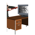 Computer rage vector drawing