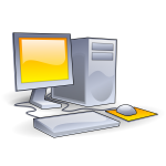 Pony desktop computer configuration vector clip art