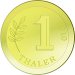 One golden coin vector