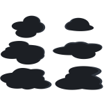 Dark grey clouds set vector clip art