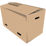 Vector clip art of closed carrying cardboard box