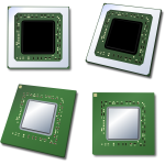 Four CPUs vector image