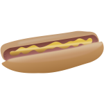 Hot dog with mustard vector clip art