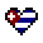 Cuban flag in heart shape