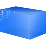 Transparent blue cube