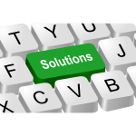 Solutions button vector illustration