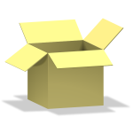 Vector image of opened yellow carton box