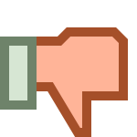 Pixel art thumbs down vector image