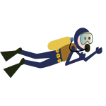 Cartoon scuba diver