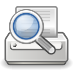 Vector image of search printer computer OS icon