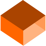 3D orange box vector drawing