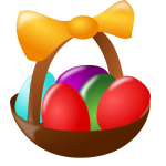 Oval Easter basket vector drawing